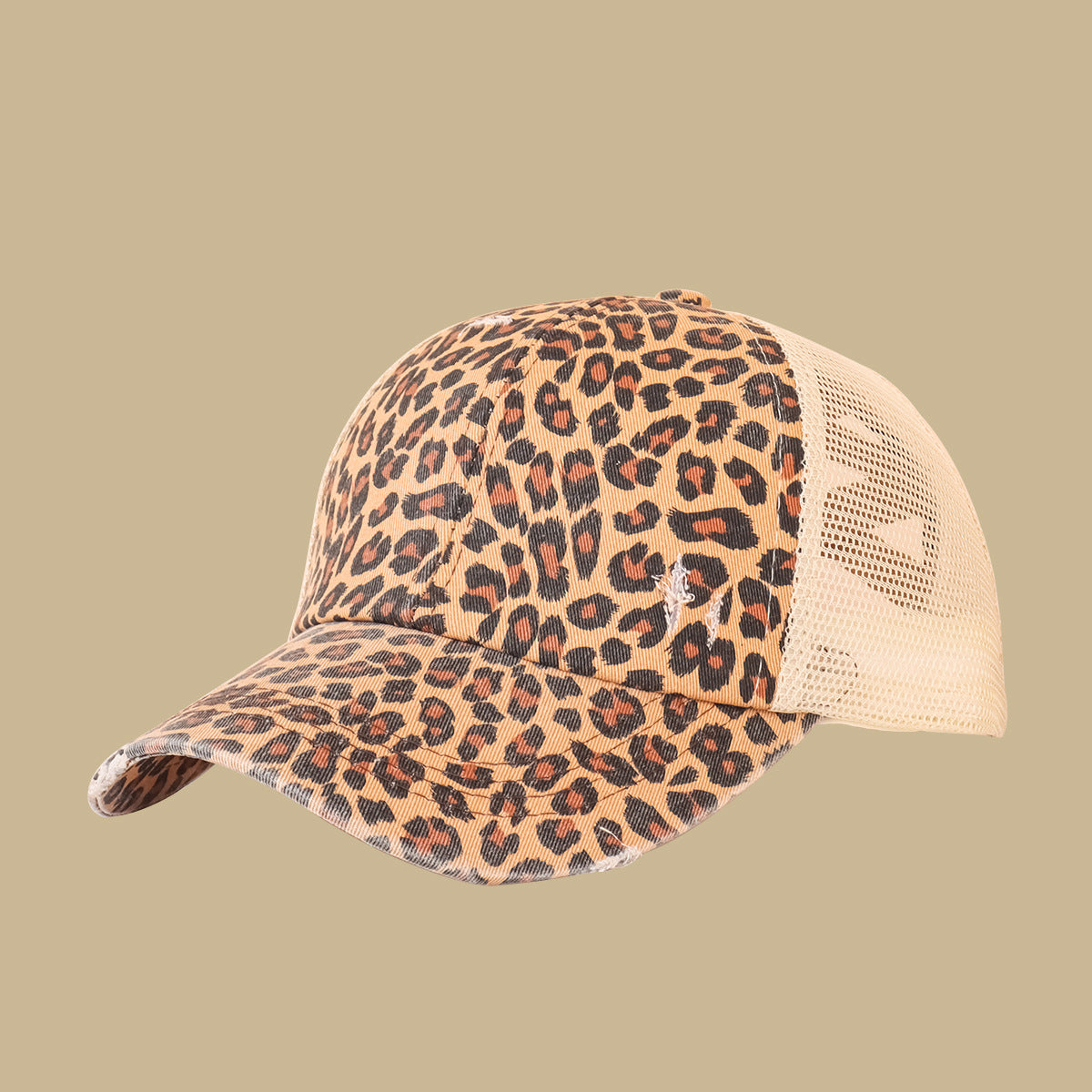 Gorra de leopardo transpirable de ala ancha de algodón al por mayor